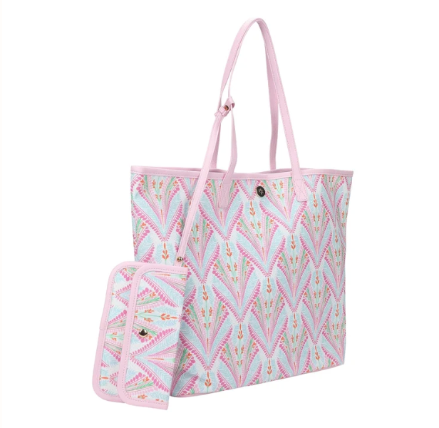 Petals & Plumes Oversized Tote Bag with Wallet