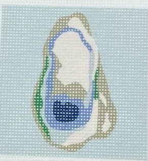 Blue Poppy Needlepoint Kit - Oyster