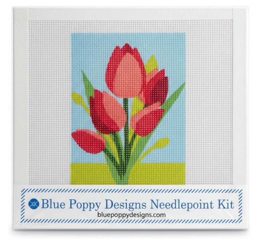 Blue Poppy Designs Needlepoint Kit - Red Tulips