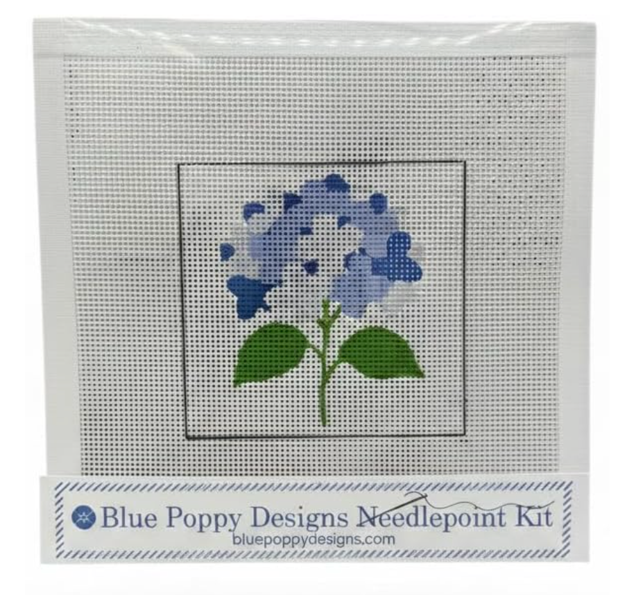 Blue Poppy Needlepoint Kit - Blue Hydrangea