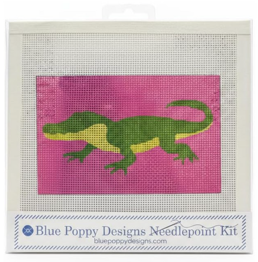 Blue Poppy Needlepoint Kit - Alligator