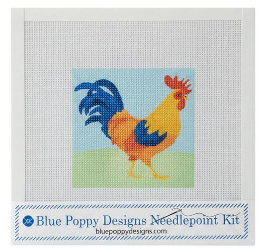 Blue Poppy Needlepoint Kit - Rooster