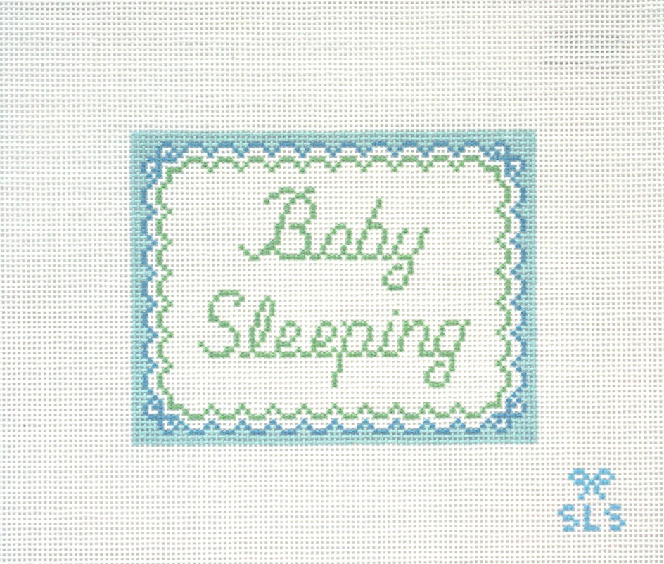 Baby Sleeping - Blue Bows