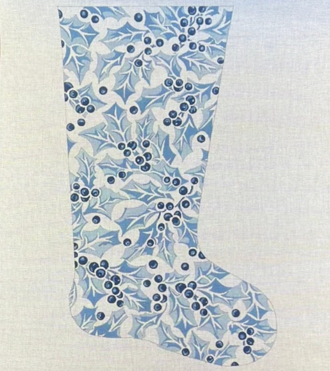 Blue Holly Stocking