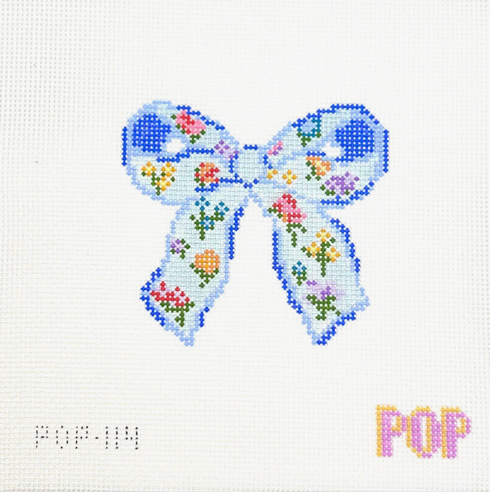 Floral Bow - Blue