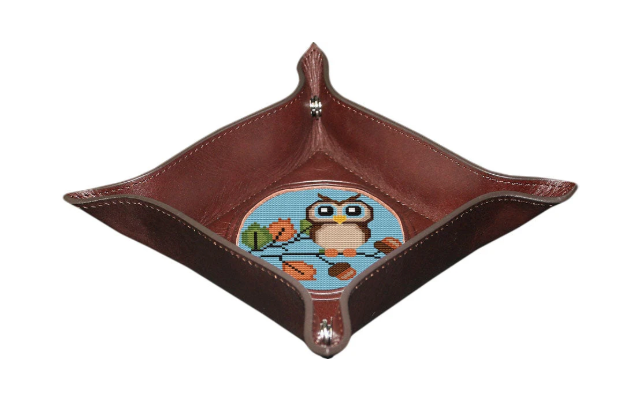 Self-Finishing Leather Snap Tray - Brown
