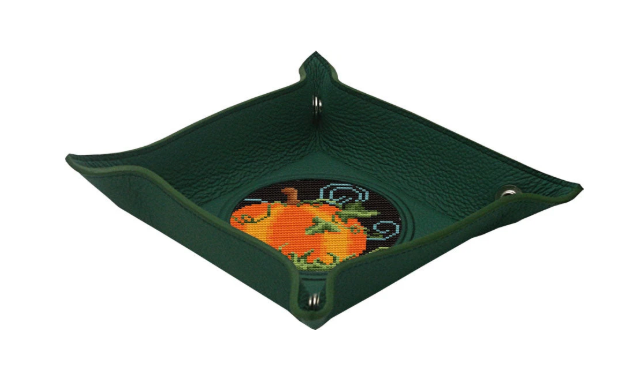 Self-Finishing Leather Snap Tray - Green