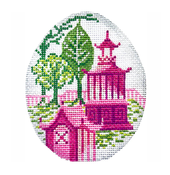 Pagoda Egg - Pink & Green