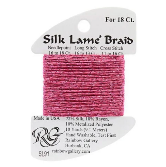 Silk Lame Braid - Dark Raspberry SL91
