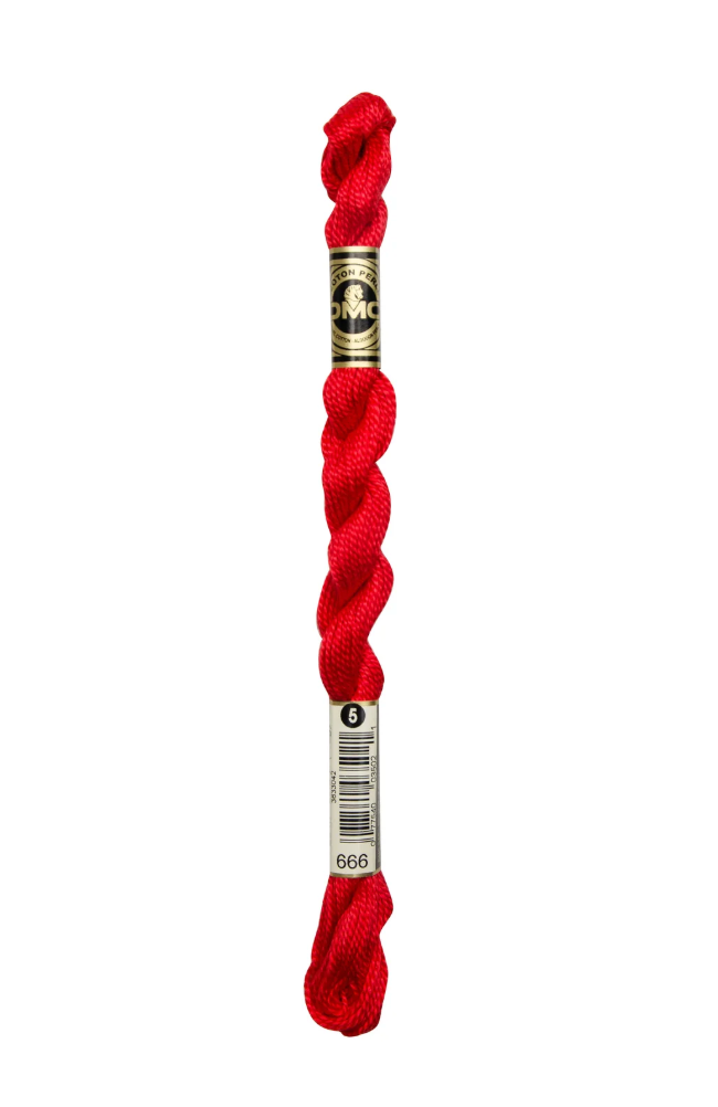 DMC Size 5 Pearl 666 Bright Red