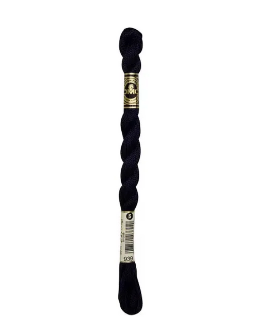DMC Size 5 Pearl 939 Very Dark Navy Blue