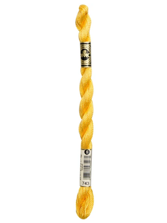 DMC Size 5 Pearl 743 Med. Yellow