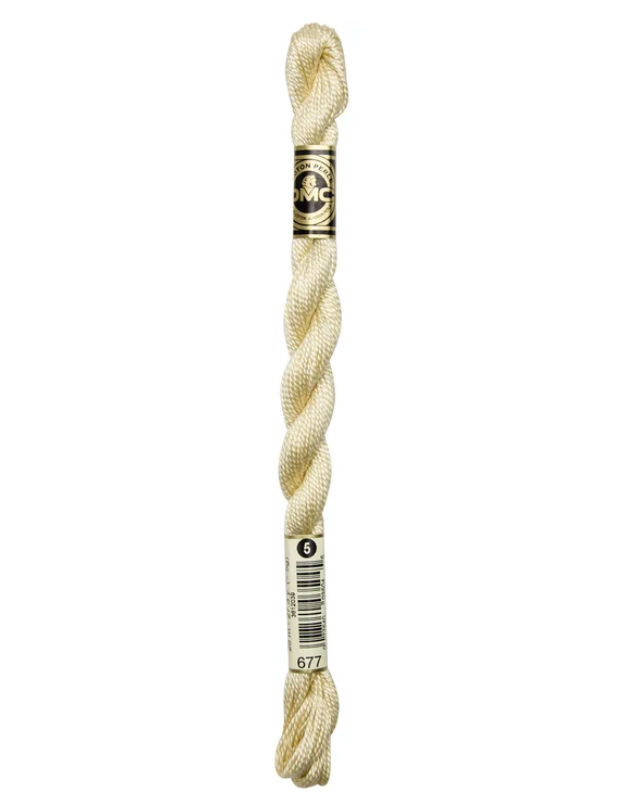 DMC Size 5 Pearl 677 Very Light Old Gold