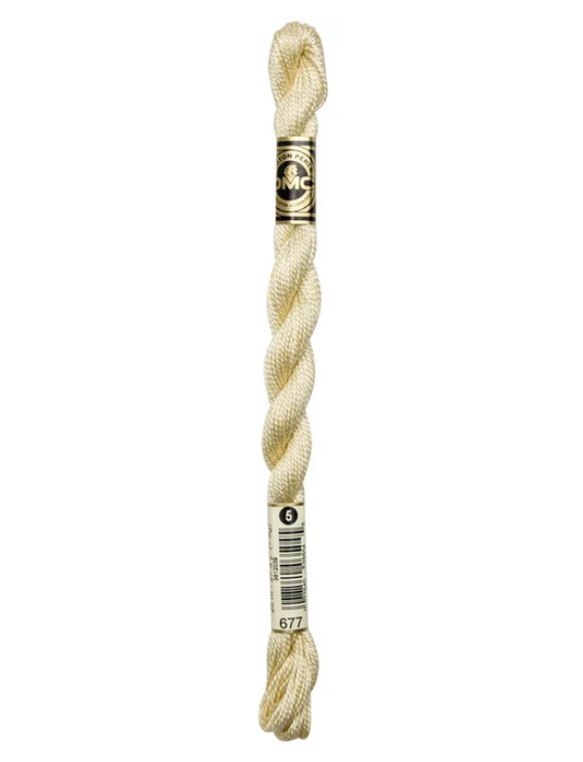 DMC Size 5 Pearl 677 Very Light Old Gold
