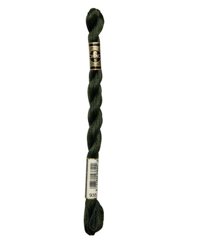 DMC Size 5 Pearl 935 Dark Avocado Green