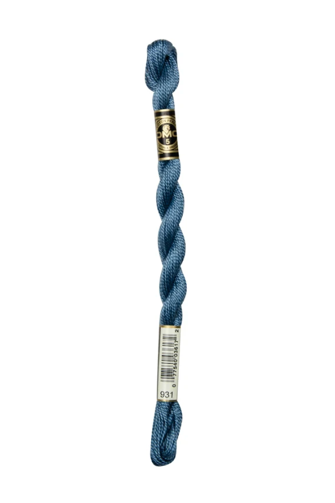 DMC Size 5 Pearl 931 Med. Antique Blue