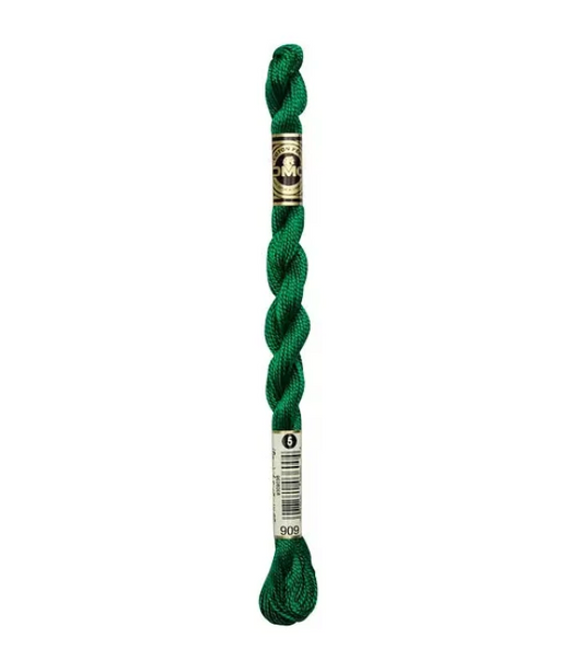 DMC Size 5 Pearl 909 Very Dark Emerald Green