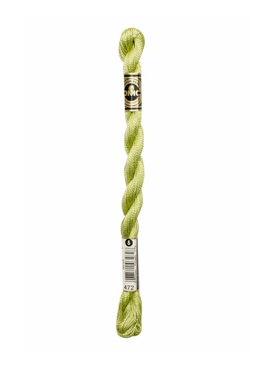 DMC Size 5 Pearl 472 Ultra Light Avocado Green