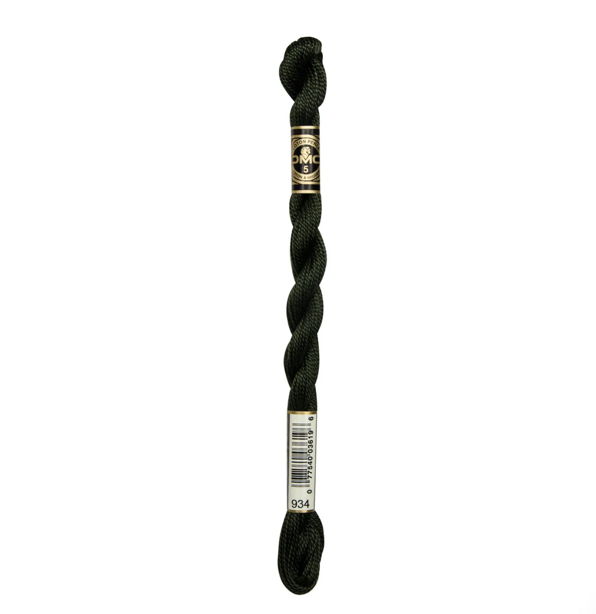 DMC Size 5 Pearl 934 Black Avocado Green