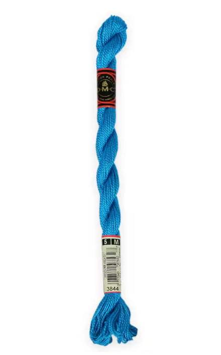 DMC Size 5 Pearl 3844 Dark Bright Turquoise
