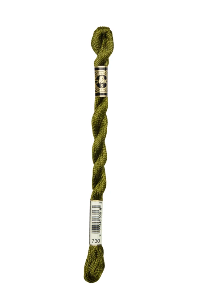DMC Size 5 Pearl 730 Very Dark Olive Green