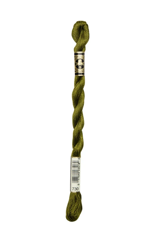 DMC Size 5 Pearl 730 Very Dark Olive Green