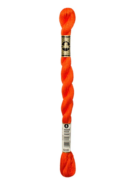 DMC Size 5 Pearl 608 Bright Orange