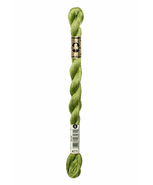 DMC Size 5 Pearl 471 Very Light Avocado Green