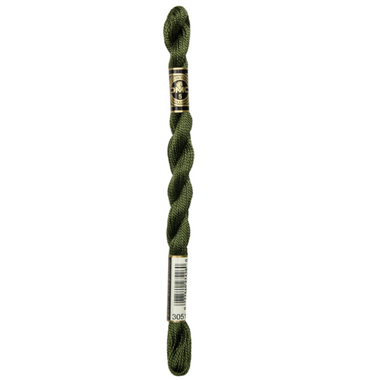 DMC Size 5 Pearl 3051 Dark Green Gray