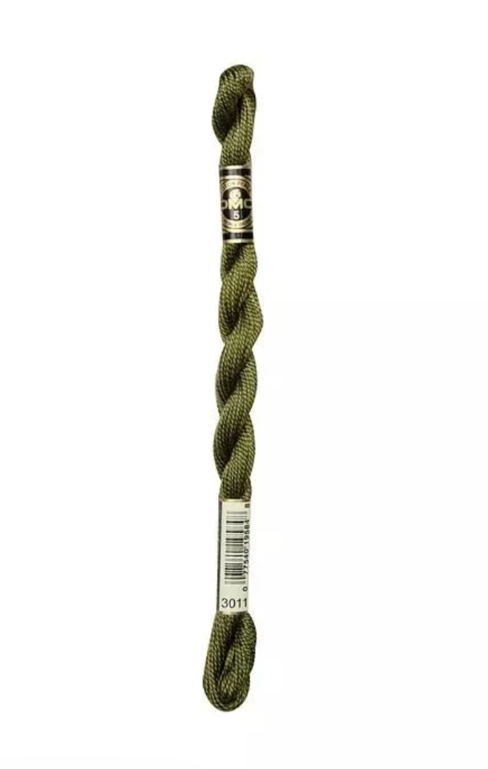 DMC Size 5 Pearl 3011 Dark Khaki Green