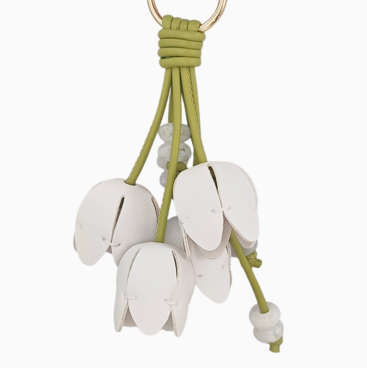 Tulip Bouquet Faux Leather Keychain Bag Charms