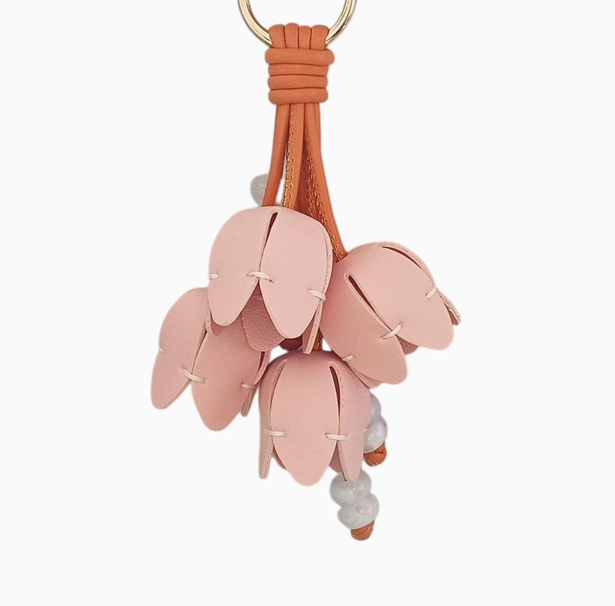Tulip Bouquet Faux Leather Keychain Bag Charms
