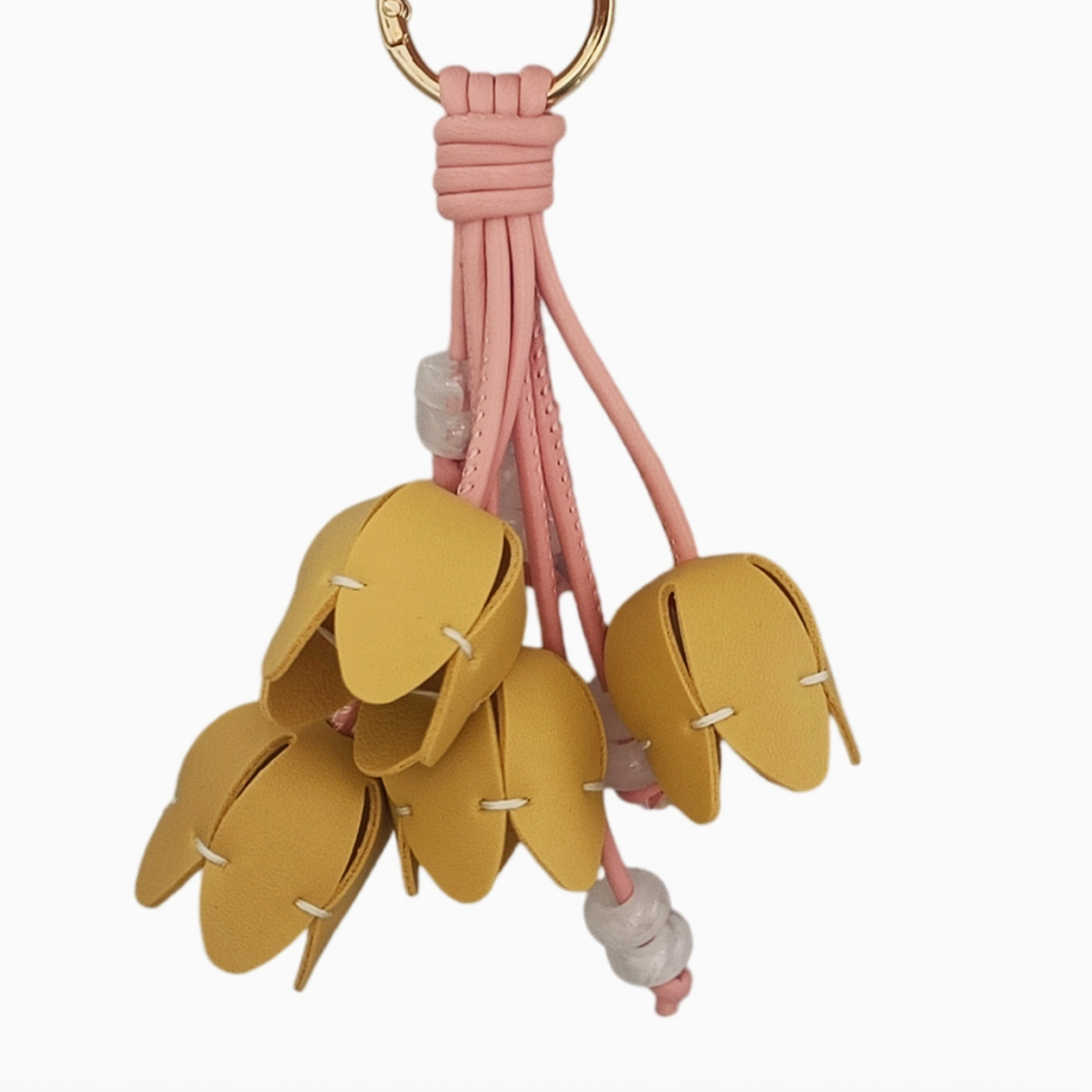 Tulip Bouquet Faux Leather Keychain Bag Charms