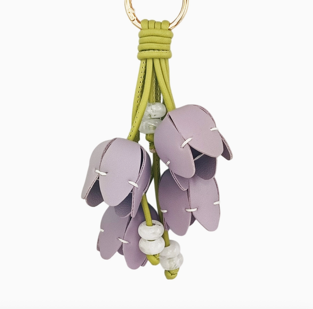 Tulip Bouquet Faux Leather Keychain Bag Charms