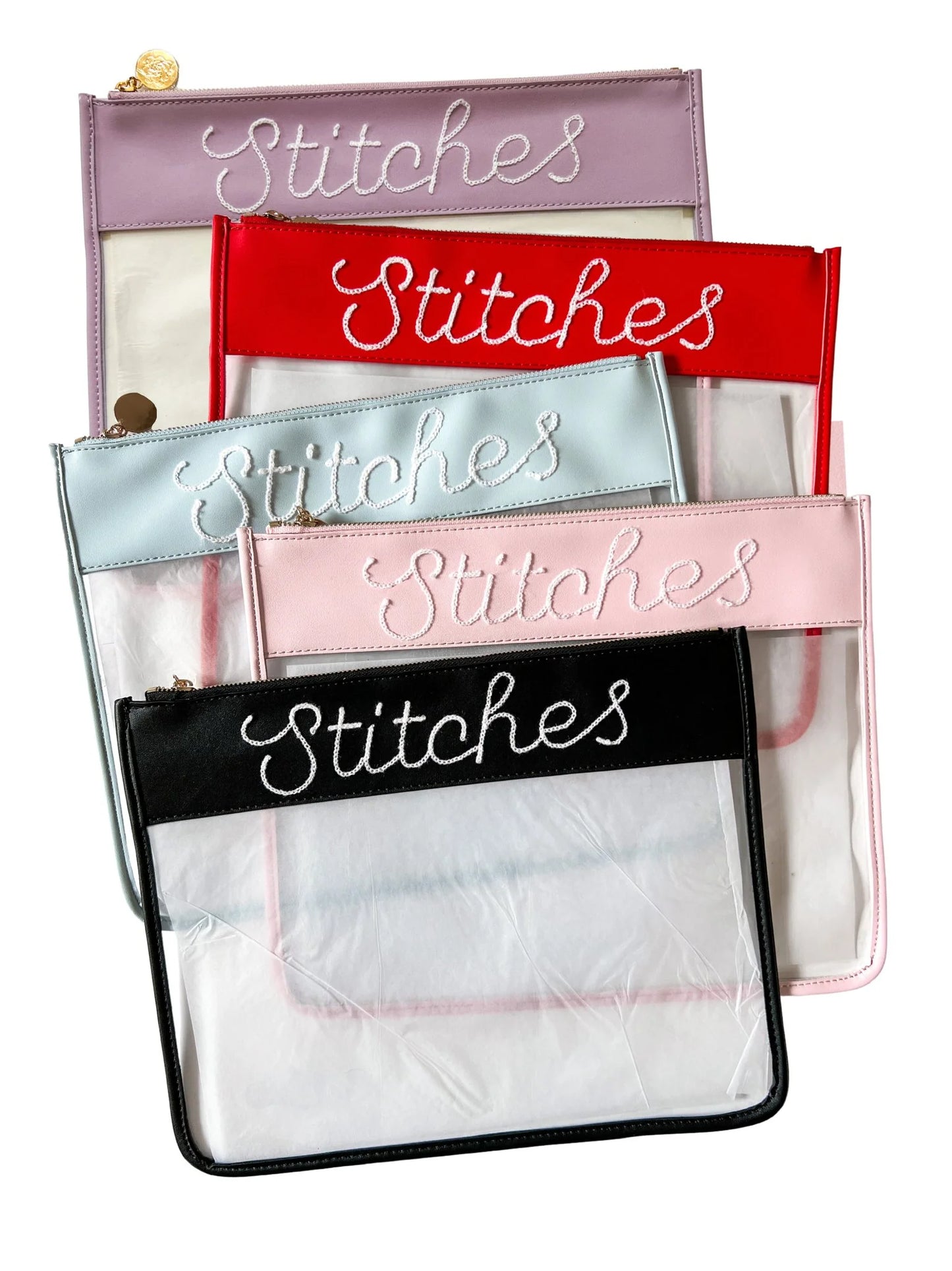 Large Printed Stitches Leather Project Bag (Copy)